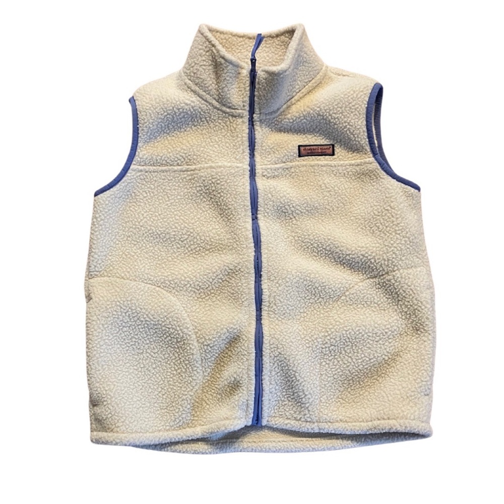Vineyard Vines Fleece Vest Off White Size L (14)